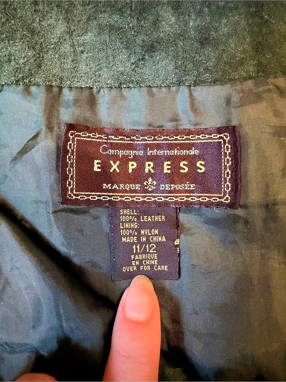 Vintage Express Leather Button-Front Green Skirt - Picture 5 of 6